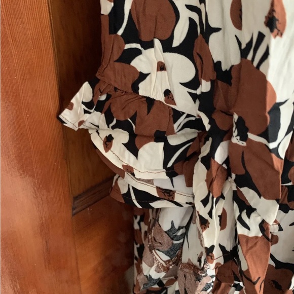 Easel Coffee Print Loose Fitting Dress (L) - Picture 2 of 16